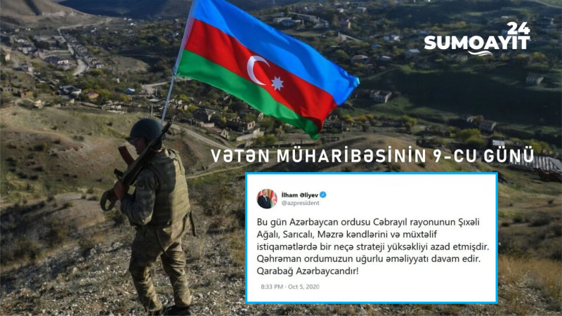Vətən müharibəsinin 9-cu günü - Düşmən Mingəçeviri raket atəşinə tutub