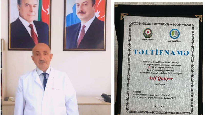 Baş həkim mükafata layiq görülüb