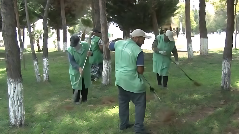 Şəhərdə genişmiqyaslı təmizlik və abadlıq işləri aparılıb