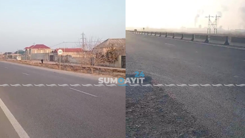 H.Z. Tağıyev qəsəbəsində təhlükə saçan yol