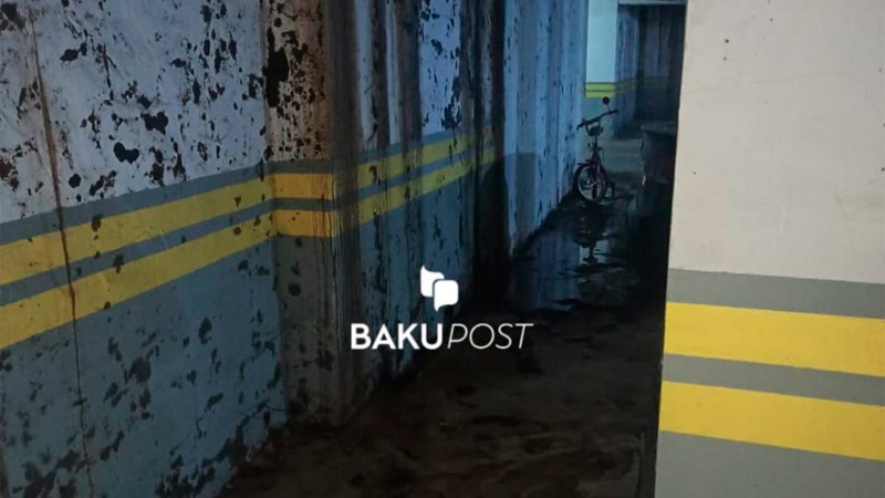 Sumqayıtda Kristal Abşeronun binasında qarajı su basıb