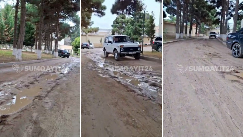 Xəstə yanına gedən palçıqlı yol - Sumqayıt xəstəxanasından ŞİKAYƏT + VİDEO