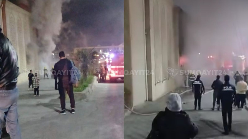 Sumqayıtın Bəy hamamı yanıb