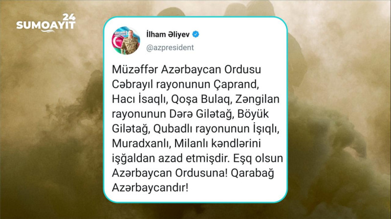 Müharibənin 37-ci günü: Bır sıra kəndlərimiz azad edildi