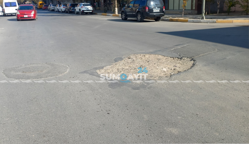 Sumqayıtda qəzalara səbəb olan çuxur