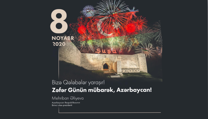 Mehriban Əliyeva Zəfər günü ilə əlaqədar paylaşım edib