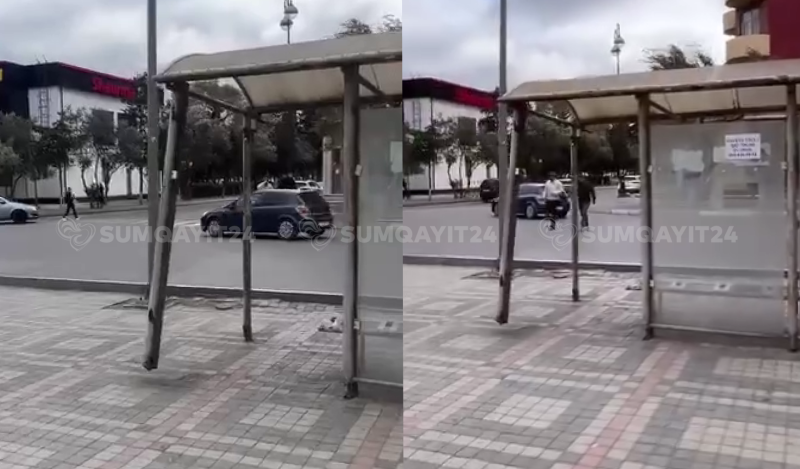 Təhlükə saçan dayanacaq narazılığa səbəb oldu