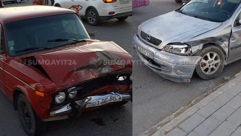 Sumqayıtda 2 maşın toqquşub - Xəsarət alan var