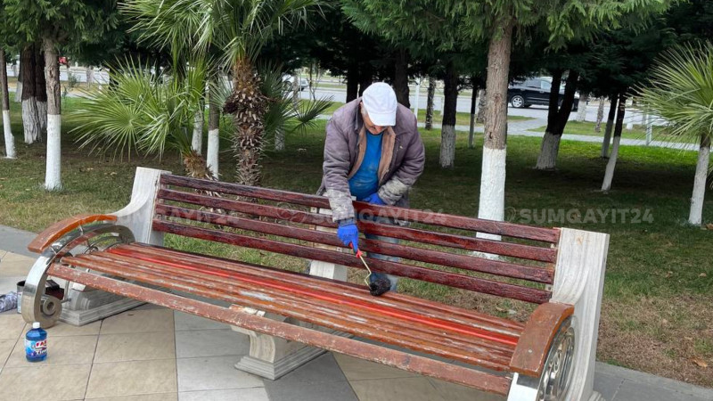 Heydər parkında abadlıq işləri aparılıb