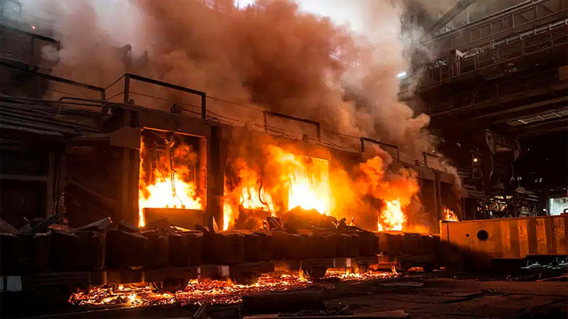 Sumqayıtda mağaza yanıb