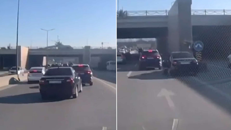 Qayda pozan sürücü qəzadan güclə yayındı - VİDEO