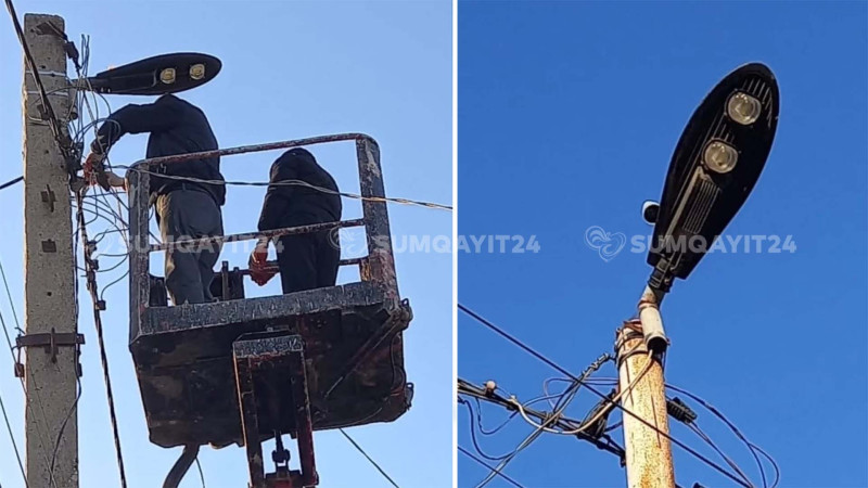 Sumqayıtda şəhidin adına olan küçə işıqlandırıldı