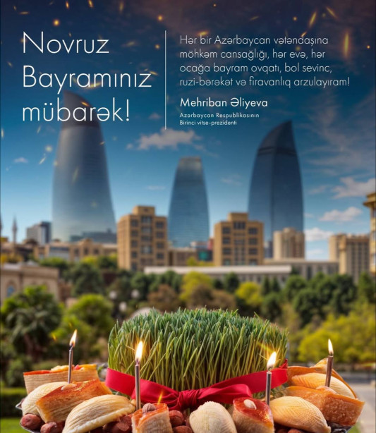 Mehriban Əliyeva Novruz bayramı münasibətilə Azərbaycan xalqını təbrik etdi - FOTO
