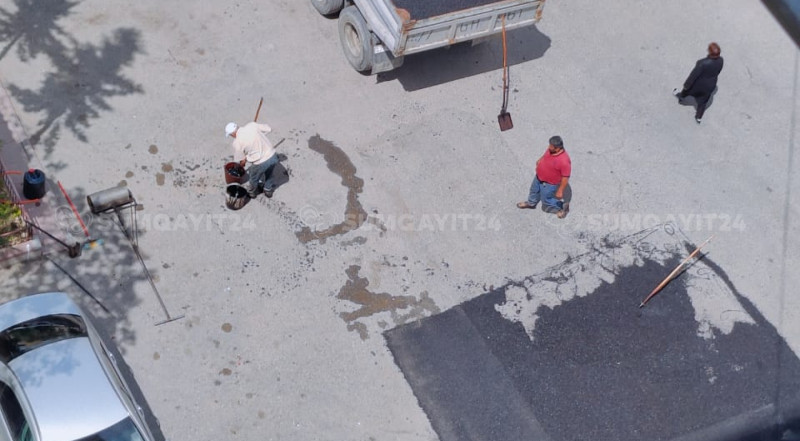 9-cu mikrorayonda çalalar asfaltlanıb