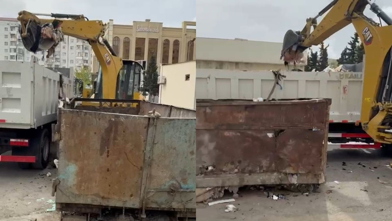 Sumqayıtda ekskavatorla zibil yığımı narazılıq yaratdı