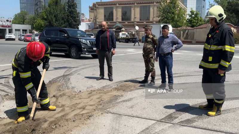 Sumqayıtda yolda “yağlı təhlükə”: FHN tədbir gördü