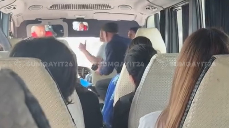 Bakı-Sumqayıt avtobusunda DAVA - VİDEO