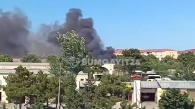 Sumqayıtda baş verən yanğın söndürülüb - VİDEO - YENİLƏNİB