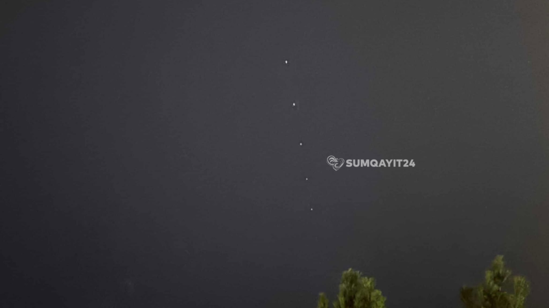 Sumqayıt səmasında QƏRİBƏ İŞIQLAR - FOTO