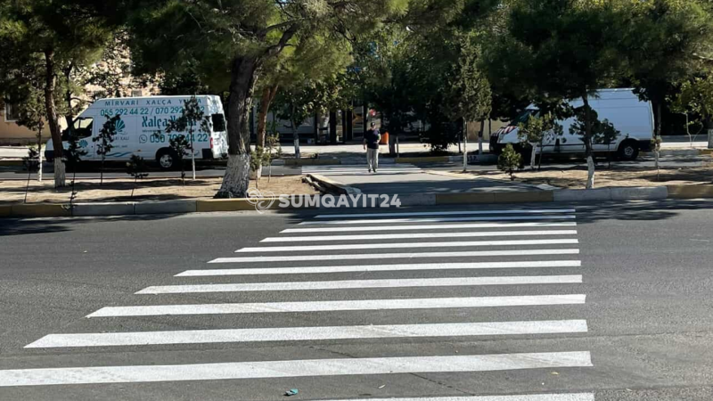 Sumqayıtda təhlükəyə çevrilən piyada zolaqları YENİLƏNDİ