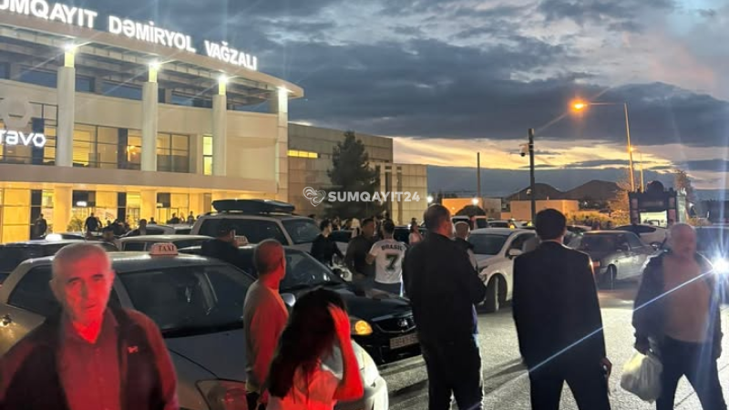 Sumqayıt vağzalının ətrafında yaşanan XAOS