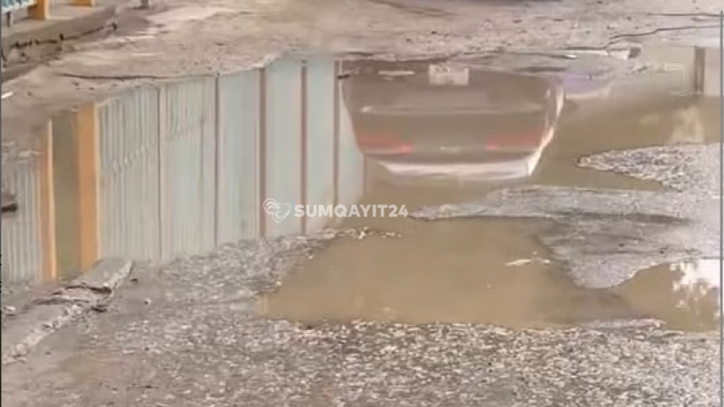 Sumqayıtda yağışın fəsadları uşaqlara da təsir edir