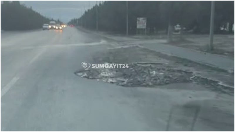 Sumqayıtda bu yol maşınlar üçün TƏHLÜKƏDİR