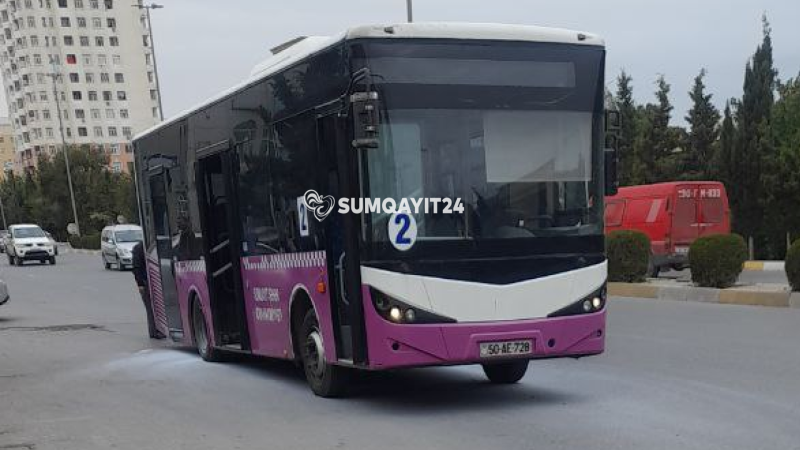 Sumqayıtda yenə sərnişin avtobusunda YANĞIN