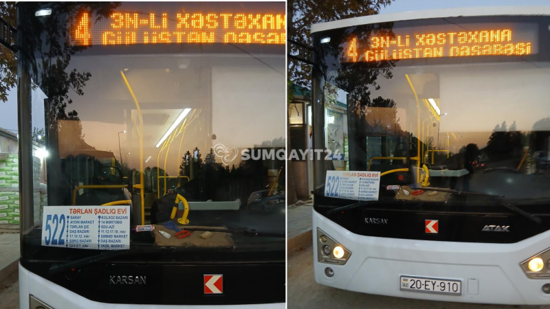 Sumqayıt-Saray avtobusları da YENİLƏNDİ Sumqayıt-Saray avtobusları da YENİLƏNDİ