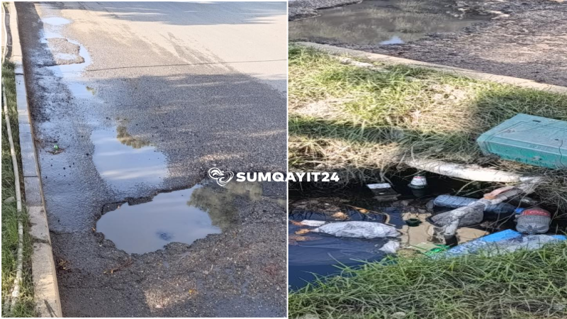Sumqayıtda eyni ssenari: Su borusu dəyişmir, asfalt yenə sıradan çıxır
