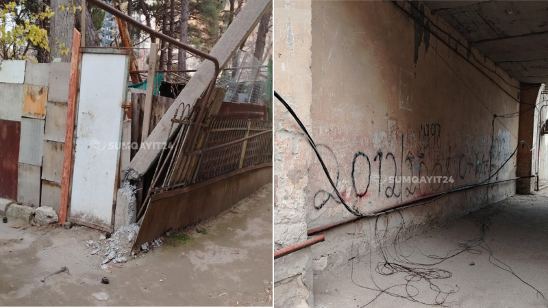 Sumqayıtda FACİƏ riski: UŞAQLARIN gəzdiyi ərazidə TƏHLÜKƏ