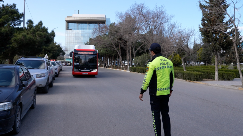 Sumqayıtda polis qayda pozan avtobus sürücülərinə qarşı reyd keçirdi