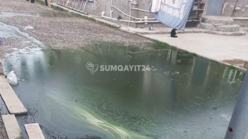 Sumqayıtda kanalizasiya kabusu: Küçələr çirkab içində