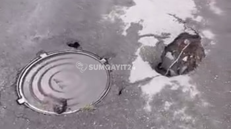 Sumqayıtın məktəb yolunda narahatedici mənzərə