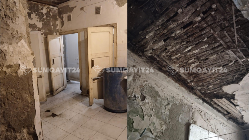 Sumqayıtda 81 yaşlı yataqxana təhlükə saçır