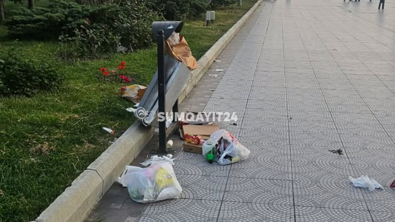 Sumqayıt bulvarında narahatedici mənzərə