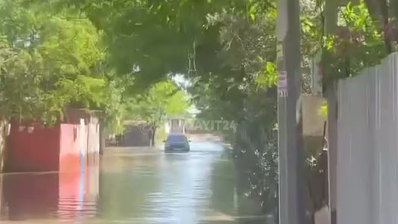 Sumqayıtda suya qərq olan qəsəbə..