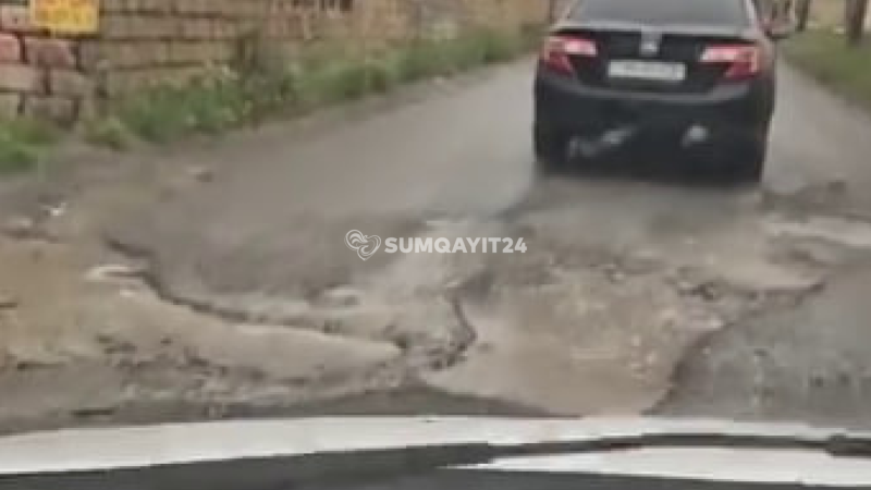 Saray-Novxanı yolunda sürücülərin üzləşdiyi maneə
