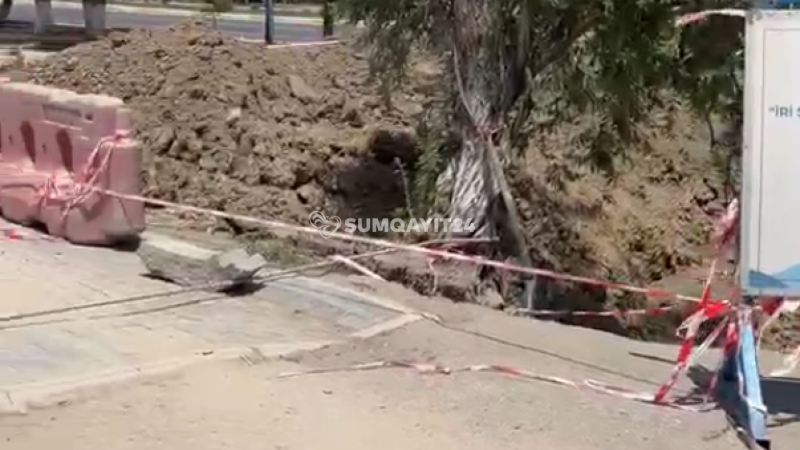 Sumqayıtda qazılan yol bir aydan çoxdur ki, bərpa olunmur