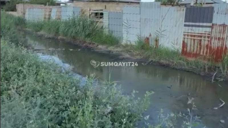 Sumqayıtda ekoloji böhran: Kanal çirkab sularına bürünüb