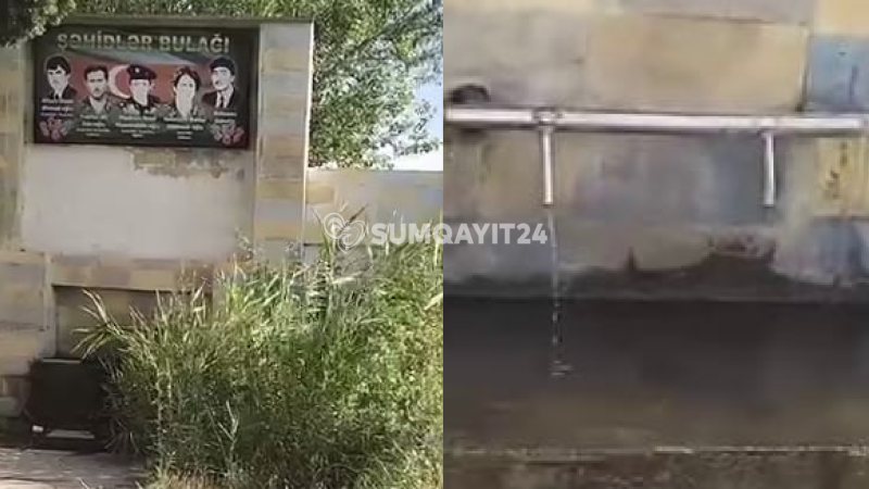 Sumqayıtda baxımsız vəziyyətdə olan şəhid bulağı