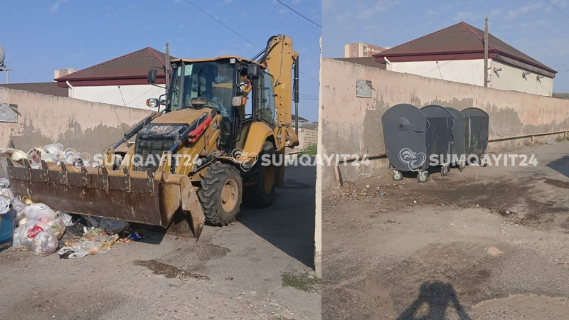Sumqayit24.az işıqlandırdı - Ərazi təmizləndi, yeni zibil qutuları yerləşdirildi