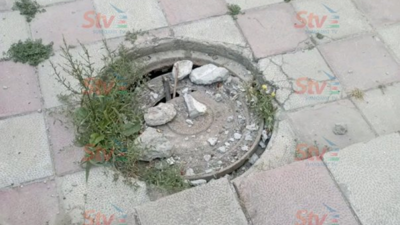 Sumqayıtda təhlükə saçan quyu