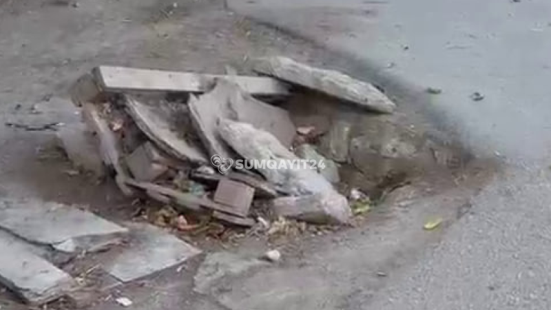Daş və taxta ilə təhlükəsizlik: Sumqayıtda kanalizasiya lükü