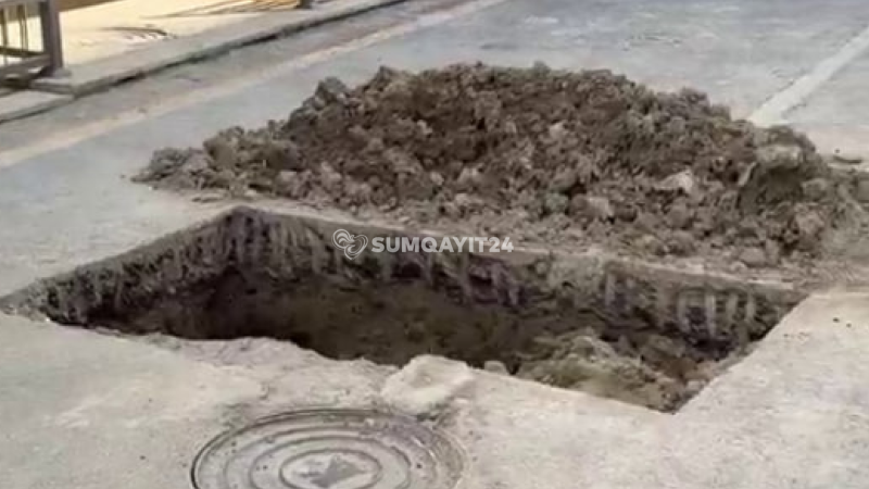 Sumqayıtda yeni asfaltın ömrü uzun sürmədi - sakinlərdən ETİRAZ