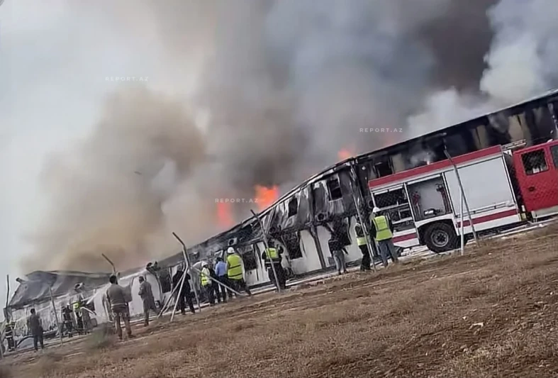 Stansiya Sumqayıtda tikilidə yanğın