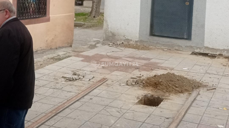 Sumqayıtda sakinlər tikintiyə etiraz edir