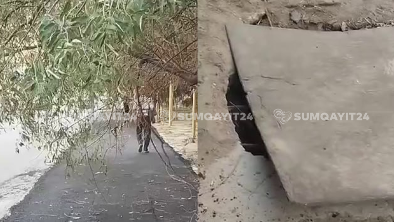 Sumqayıtda piyadaların hərəkətinə maneə yaradan problemlər