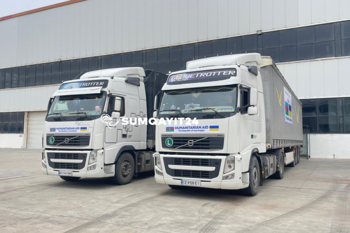 Sumqayıtdan Ukraynaya humanitar yardım göndərilib