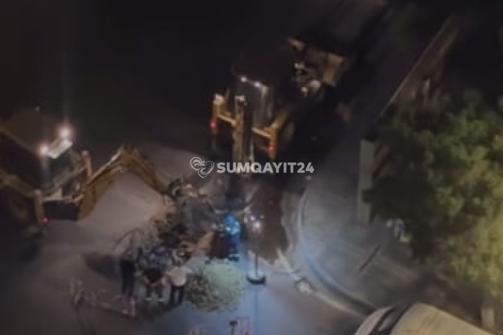 Sumqayıtda gecə təmirinə sakinlərdən etiraz